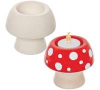 Baker Ross FN644 Bougeoirs en céramique en forme de champignon - Lot de 2, charmants bougeoirs décoratifs sur le thème de l'automne