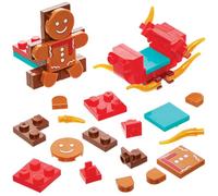 Baker Ross FN653 Kits de construction de bonhomme en pain d'épice et de traîneau - Lot de 2, kits de construction de Noël pour enfants pour créer des personnages sur le thème des fêtes