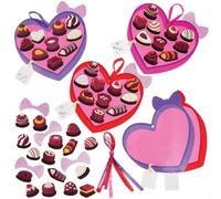 Baker Ross FN660 Kits de décoration assortis pour boîtes de chocolats - Lot de 5, décorations en mousse pour les activités de la Saint-Valentin et de la fête des Mères