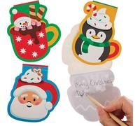 Baker Ross FN664 Blocs-notes pour tasse de chocolat chaud de Noël - Lot de 8, blocs-notes festifs parfaits pour remplir les sacs de fête