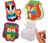 Baker Ross FN666 Blocs-notes animaux de la forêt en hiver - lot de 8, sets de papeterie de Noël, à mettre dans les pochettes surprises