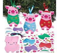 Baker Ross FN671 Kits de décoration assortis Pigs in Blankets - Lot de 8, kits de bricolage de Noël pour des décorations festives