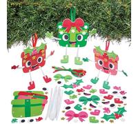 Baker Ross FN674 Kits de décoration assortis pour cadeaux de Noël - Lot de 8, kits de bricolage de Noël pour décorer vos cadeaux