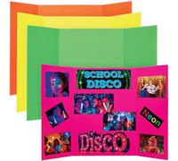 Baker Ross FN680 Petits tableaux de présentation néon - Lot de 4, tableaux d'affichage colorés et lumineux pour le bricolage, les présentations et les projets de table