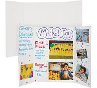 Baker Ross FN681 Petits tableaux de présentation blancs - Lot de 4, tableaux d'affichage pour bricolage, présentations, projets de table