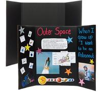 Baker Ross FN682 Petits tableaux de présentation noirs - Lot de 4, tableaux d'affichage pour bricolage, présentations, projets de table