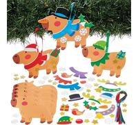 Baker Ross FN690 Kits de décoration Mix & Match Capybara de Noël - Lot de 8, kits d'artisanat pour enfants pour créer des capybaras de Noël