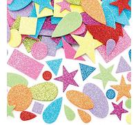 Baker Ross Formes Autocollantes en Mousse à Paillettes - Lot de 180, Loisir Creatif Enfant (FE574)