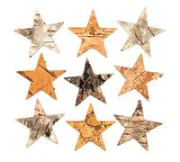 Baker Ross Fournitures de loisirs créatifs de Noël étoiles en écorce pour les créations et décorations des enfants (Lot de 30), Naturel, 6cm