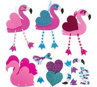 Baker Ross FX457 Kits de flamants roses à pattes pendantes cœur d'amour - Lot de 5, kit de décoration en perles de la Saint-Valentin pour les enfants.