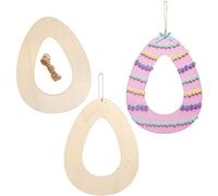 Baker Ross FX494 Couronnes d'oeufs de Pâques en bois - Lot de 6, Décorations de Pâques à faire soi-même.