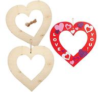 Baker Ross FX500 Couronnes en bois en forme de cœur - Lot de 6, Décorations pour la Saint-Valentin et la fête des mères à faire soi-même.