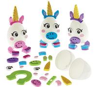 Baker Ross FX525 Kits d'œufs de Pâques Licorne Unicorn Egg Kits - Lot de 8, kits de loisirs créatifs d'œufss pour les enfants