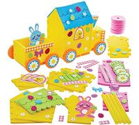 Baker Ross FX533 Kits de train de Pâques - Lot de 2, kits de travaux manuels de Pâques en mousse