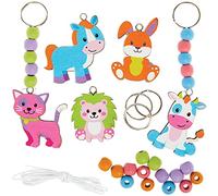 Baker Ross FX547 Kit de porte-clés en bois pour bébés animaux - Lot de 5, kit de travaux manuels de Pâques pour les enfants