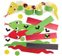 Baker Ross FX555 Chaînes en papier assortiment serpent - paquet de 6, Décorations en papier pour enfants