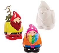 Baker Ross FX583 Pots de fleurs en céramique Gnome - Boîte de 2, Peignez votre propre pot de fleurs