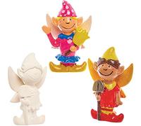 Baker Ross FX589 Pot de jardin fée en céramique - Boîte de 4 - Peinture de modèles en céramique pour les enfants