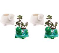 Baker Ross FX594 Pot de Fleurs en céramique Tortue - Boîte de 2, Peignez Votre Propre Pot de Fleurs (Lot de 2)