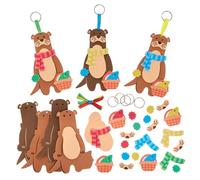 Baker Ross FX608 Kits de porte-clés mixtes et assortis en forme de loutre - Pack de 8, Décoration d'automne pour les enfants