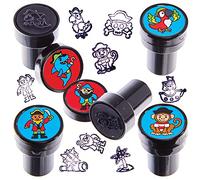 Baker Ross FX621 Tampons auto-encreurs Pirate - Lot de 10, Tampons pour enfants pour l'art et l'artisanat