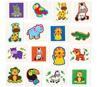 Baker Ross FX653 Tatouages Animaux de la jungle - Lot de 80, pour remplir les sacs de fête des enfants