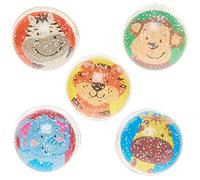 Baker Ross FX656 Balles rebondissantess animaux de la jungle - Lot de 10, Petits jouets musicaux pour remplir les sacs de fête des enfants