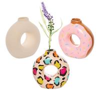Baker Ross FX702 Vases à donuts en céramique - Lot de 3, Vases en céramique à décorer