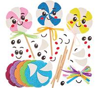 Baker Ross FX703 Kits de décoration assortiment sucettes - Lot de 8, Kit de décoration en mousse pour enfants