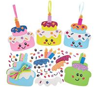 Baker Ross FX705 Kit de décoration pour gâteau d'anniversaire - Lot de 8, kit de loisirs créatifs en mousse pour enfants