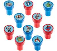 Baker Ross FX720 Tampons auto-encreurs Chevaliers et Dragons - paquet de 10, tampons pour les arts et l'artisanat des enfants