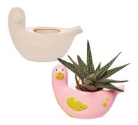 Baker Ross FX747 Pots de fleurs en céramique en forme de phoque - Lot de 2 - Peinture en céramique pour les enfants, Pots de fleurs pour les enfants