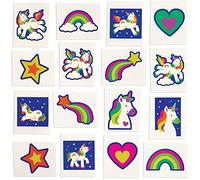 Baker Ross FX802 Tatouages de licornes arc-en-ciel - Lot de 80, pour remplir les sacs de fête des enfants