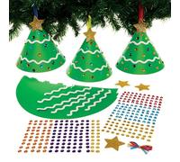 Baker Ross FX857 Kits de décorations de Noël pour sapin en forme de cône - Paquet de 6, kits de décoration de Noël pour les enfants