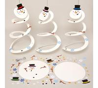 Baker Ross FX865 Kit de décoration de bonhomme de neige en spirale - Paquet de 8, Kit de décorations de Noël de bonhomme de neige en spirale pour enfants)