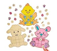 Baker Ross FX972 Kit de Tic Tac Toe en bois pour Pâques - Lot de 4, kits de bricolage pour Pâques pour les enfants