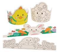 Baker Ross FX973 Couronnes de Pâques à colorier - paquet de 8, couronnes de Pâques pour enfants