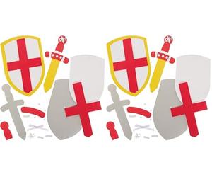 Baker Ross FX984 St George Sword and Shield Kits - Pack of 2, Knight Dress Up Crafts for Kids (Kit d'habillage de chevalier pour les enfants) (Lot de 2)