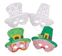 Baker Ross FX987 Masques de Leprechaun à colorier - Lot de 8, déguisements pour la fête de la St Patrick pour les enfants