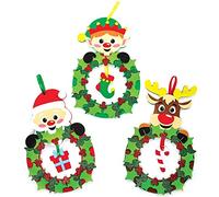 Baker Ross Guirlande Decorative Noel en Mousse avec Houx et Baies - Lot de 3, Decoration Noel Enfant (FX214)