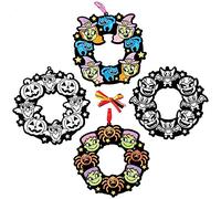 Baker Ross Guirlandes Duveteuses à Colorier motif Halloween - Lot de 10, Activites Manuelles pour Enfants (FX209)