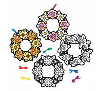 Baker Ross Guirlandes toucher Velours motif Fleur - Lot de 10, Loisirs Créatifs pour les Enfants (AX882)