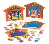 Baker Ross Illustrations cartonnées sur la Nativité (Paquet de 6) - Loisirs créatifs de Noël pour Enfants AT339