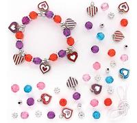 Baker Ross Kit de Bracelets à Breloques motifs Cœur - Lot de 3, Kit de Création de Bijoux pour Enfants (FC471)