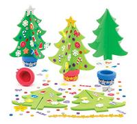 Baker Ross Kit de décoration de Noël - Lot de 4 Sapins, Assortiment