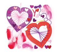 Baker Ross Kits attrape-rêves cœur (lot de 4) - que les enfants pourront fabriquer, exposer ou offrir pour la fête des mères ou la Saint-Valentin