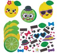 Baker Ross Kits d'aimants assortis citron et citron vert FN499 - Paquet de 10, kits de décoration en mousse pour les loisirs créatifs des enfants