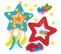 Baker Ross Kits d'attrape-rêves étoiles (Paquet de 4) - Loisirs créatifs de Noël pour Enfants