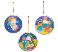 Baker Ross Kits de Boules de Noël sur la Nativité à colorier (Paquet de 8) - Loisirs créatifs de Noël pour Enfants Coloris Assortis AT144