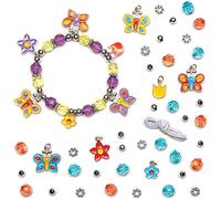 Baker Ross Kits de Bracelets à Breloques Papillons (Lot de 3) - Kits de Loisirs créatifs pour Enfants